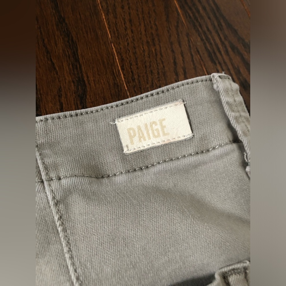 PAIGE Women’s 32 Mayslie Gray Pleated Denim High-Rise Cropped Jogger Jeans - EUC - Picture 16 of 16